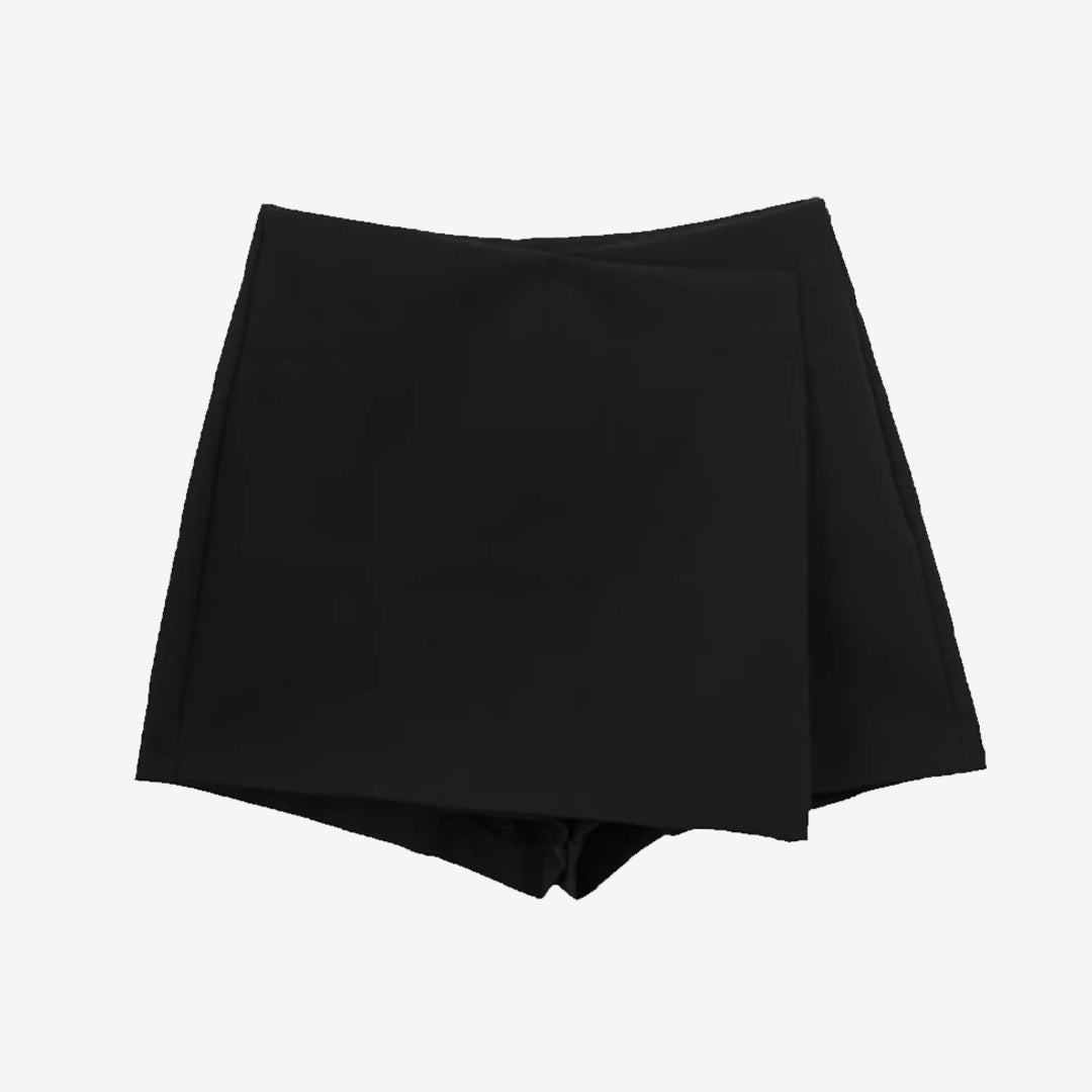 Falda pantalón asimétrica de cintura alta