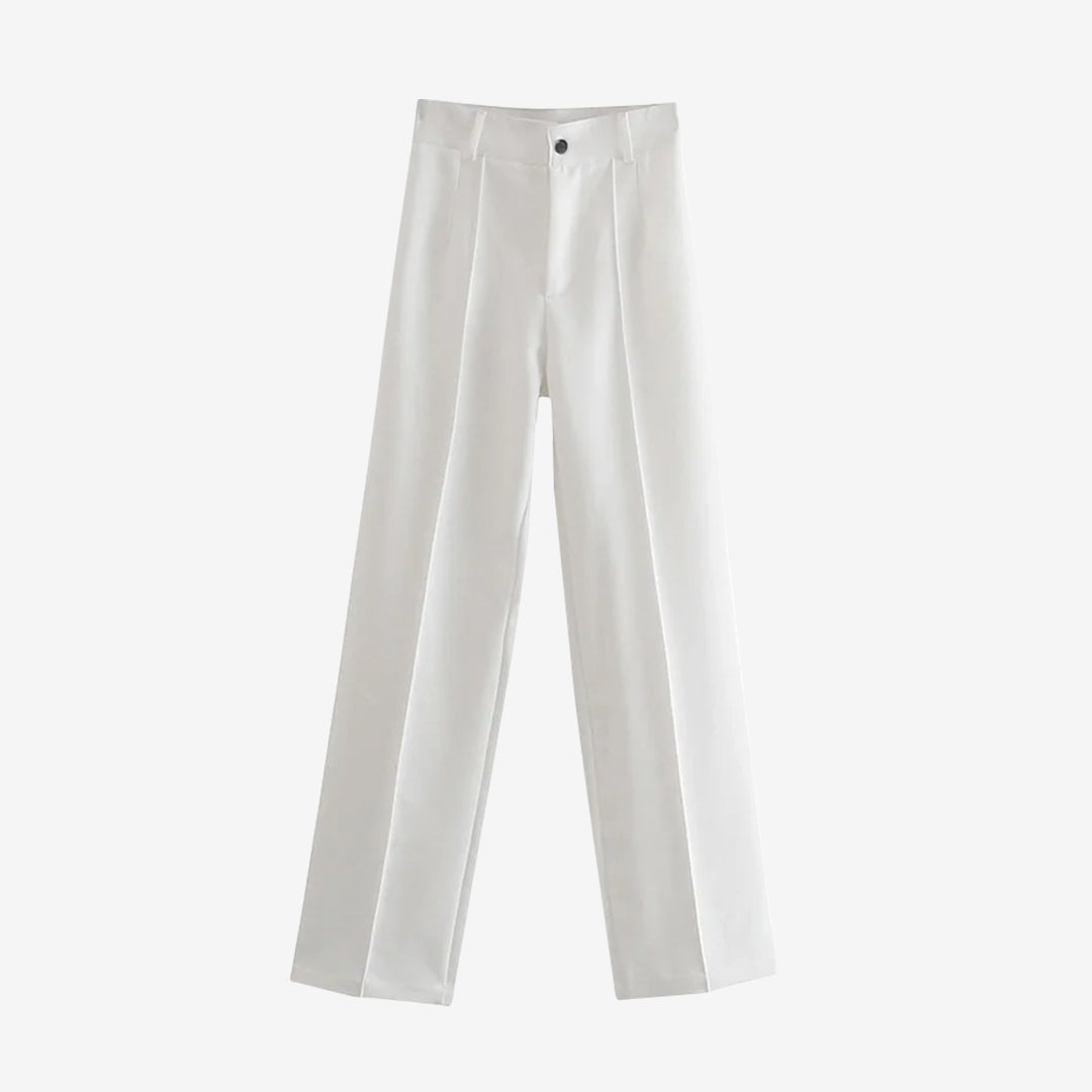 Pantalón recto de cintura alta