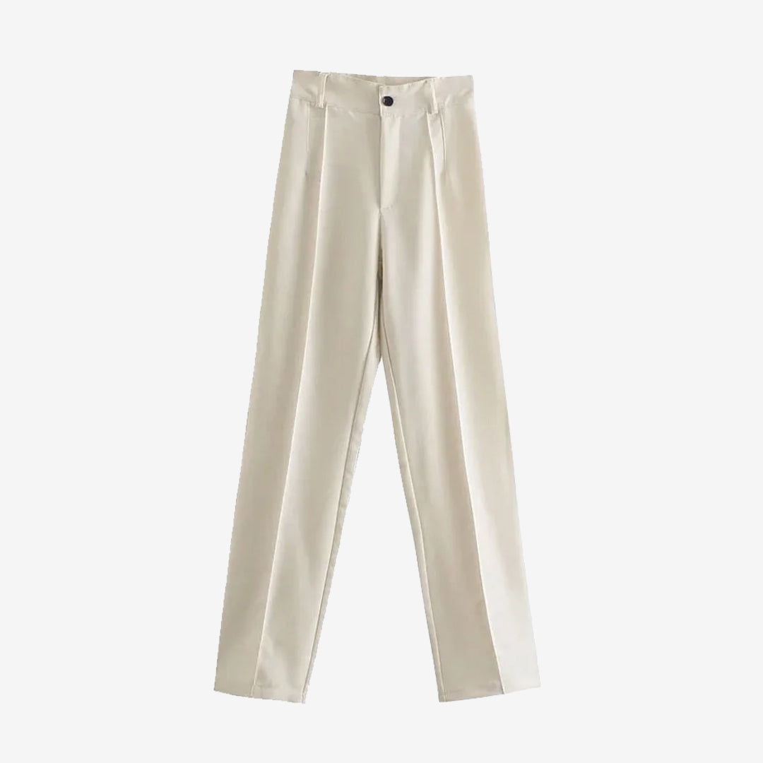 Pantalón recto de cintura alta