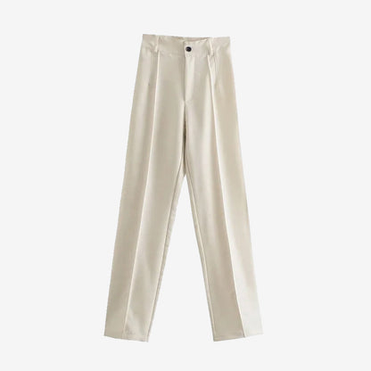 Pantalón recto de cintura alta