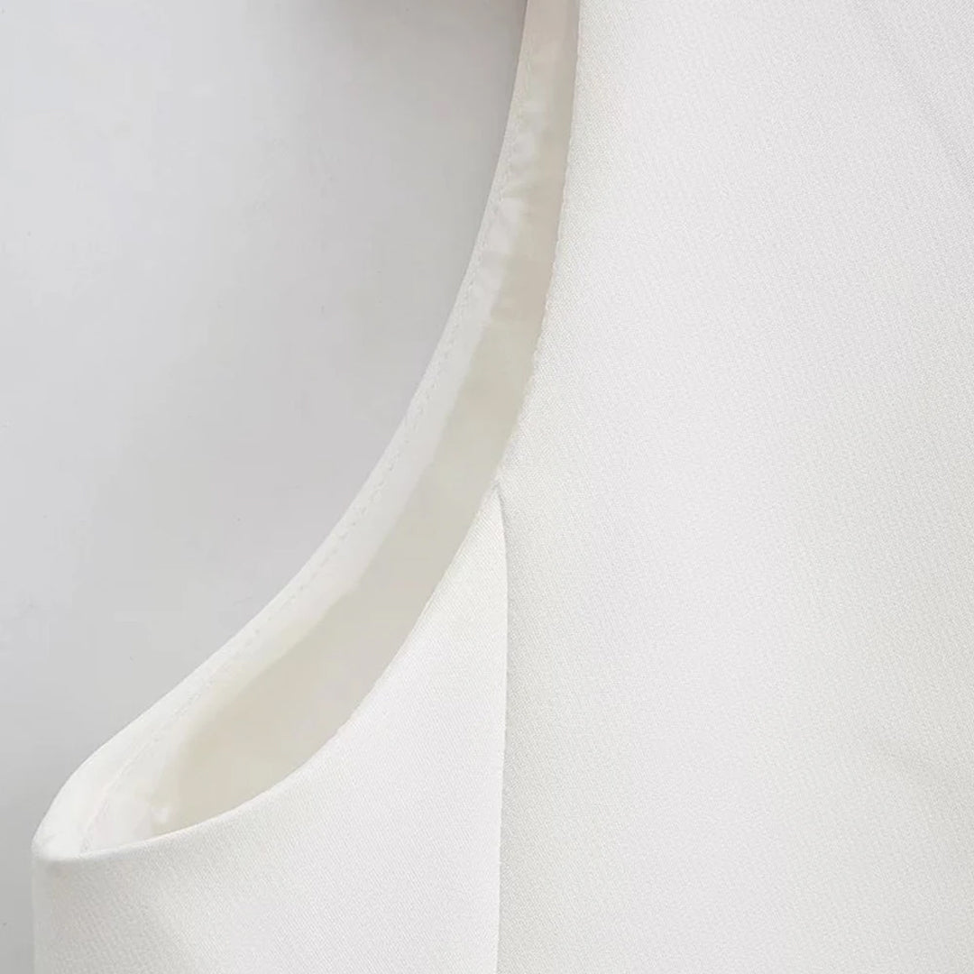 Chaleco cropped vintage para mujer con botones al frente