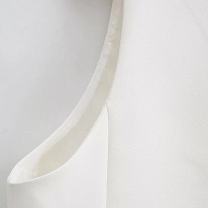 Chaleco cropped vintage para mujer con botones al frente