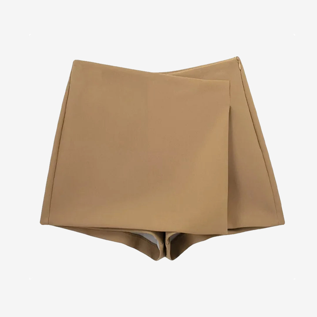 Falda pantalón asimétrica de cintura alta