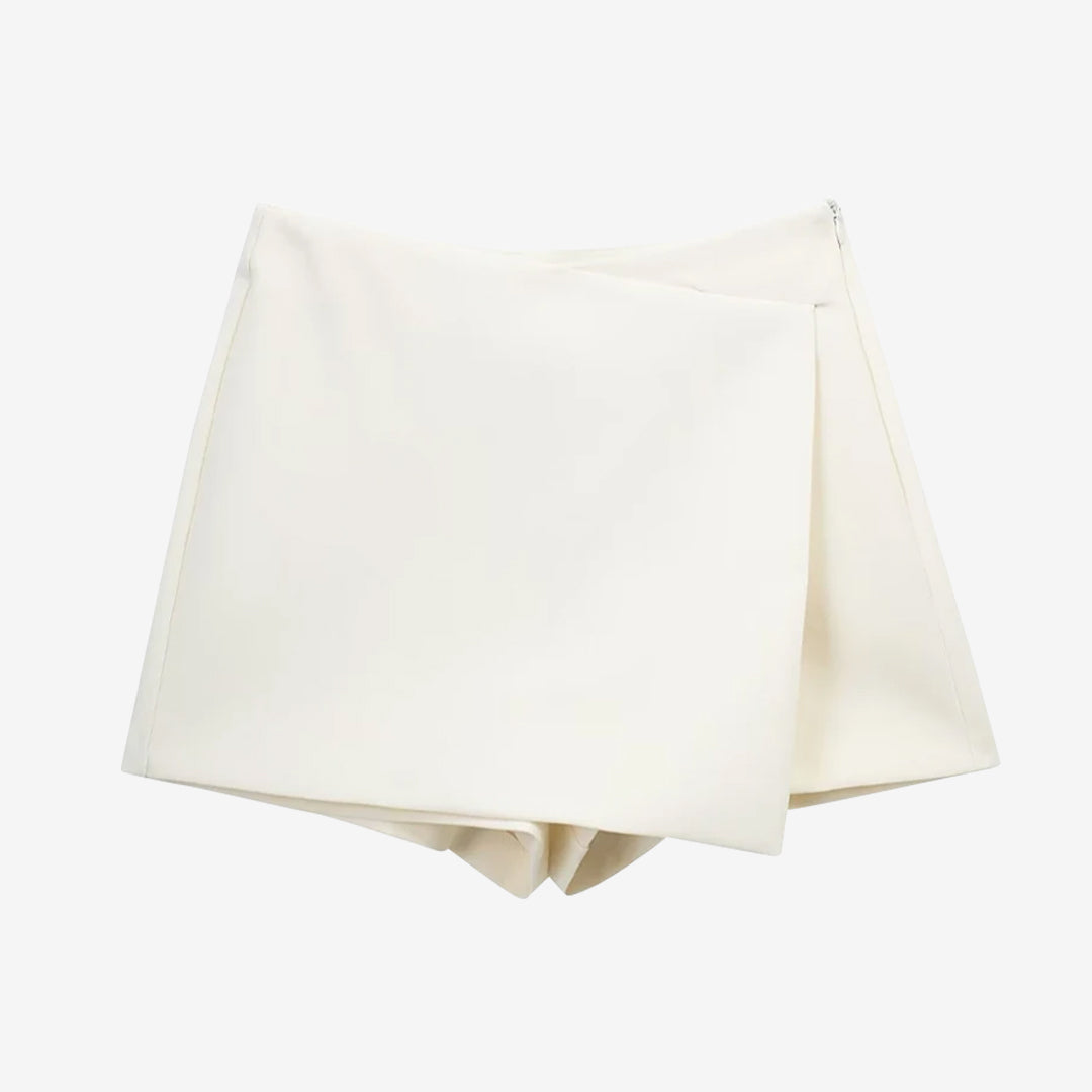 Falda pantalón asimétrica de cintura alta