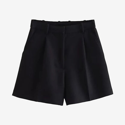 Bermudas de cintura alta con bolsillos