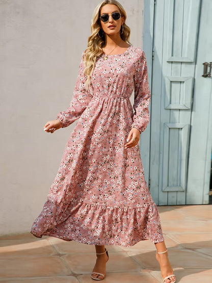 Vestido midi floral boho