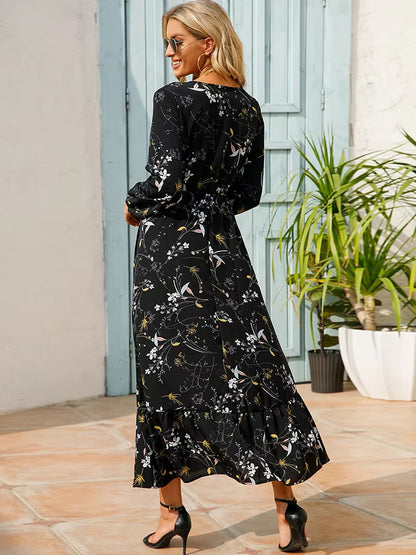 Vestido midi floral boho