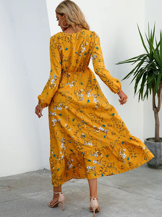 Vestido midi floral boho