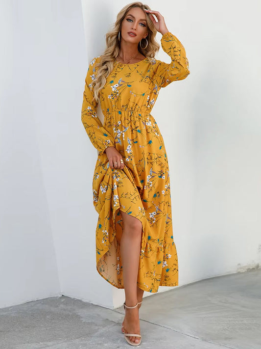 Vestido midi floral boho