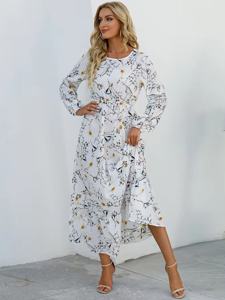Vestido midi floral boho