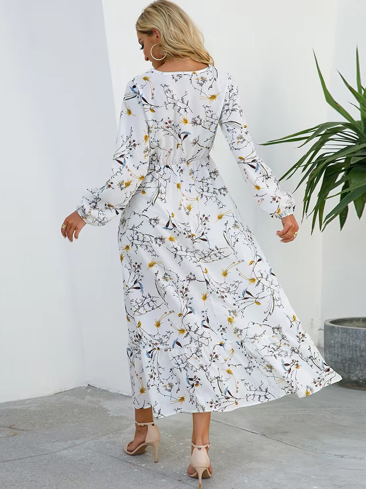 Vestido midi floral boho