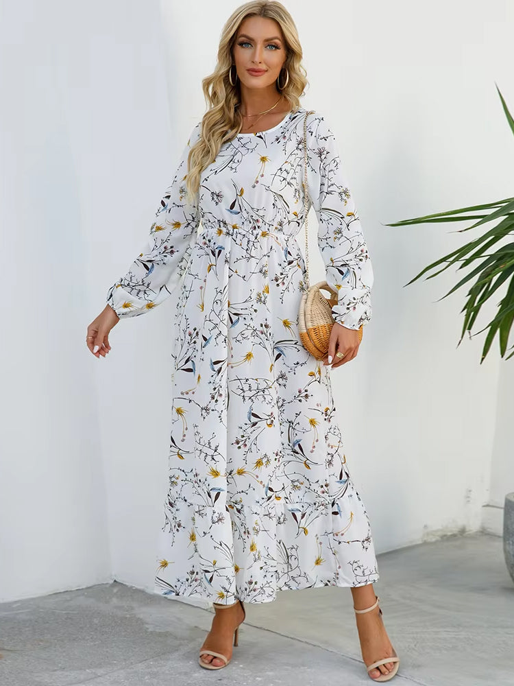 Vestido midi floral boho