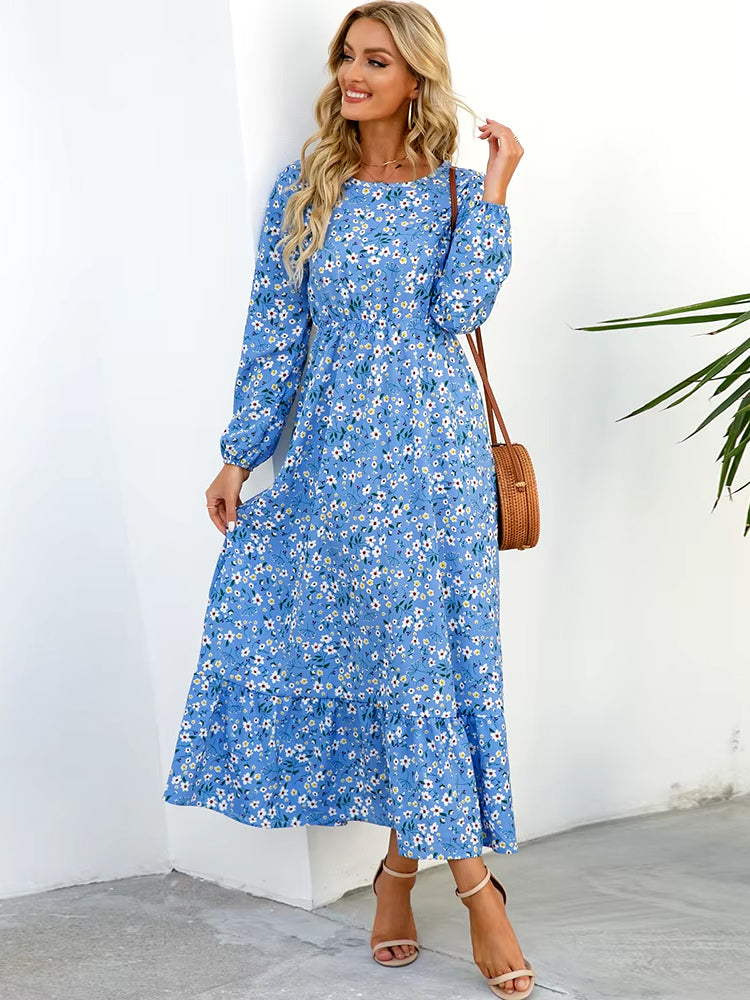 Vestido midi floral boho